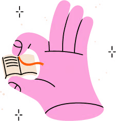 hand with learning materials