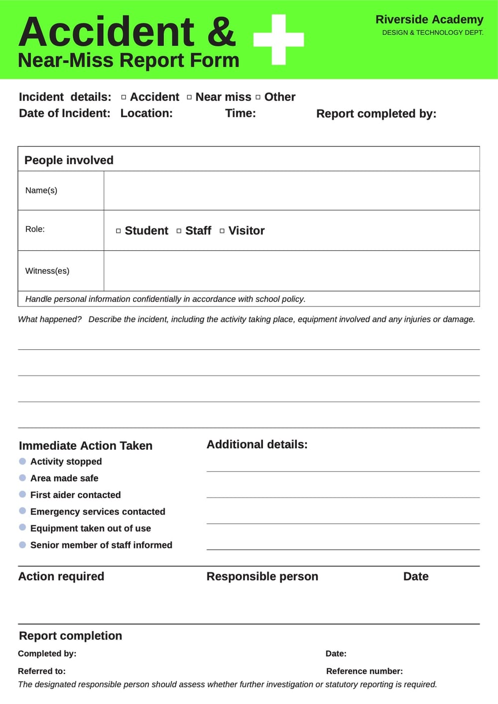 Accident and Near-Miss Report Form